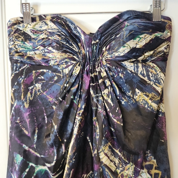 Laundry By Shelli Segal Silk Ruched Strapless Floral Mermaid Maxi Dress Size 0 - Picture 7 of 17